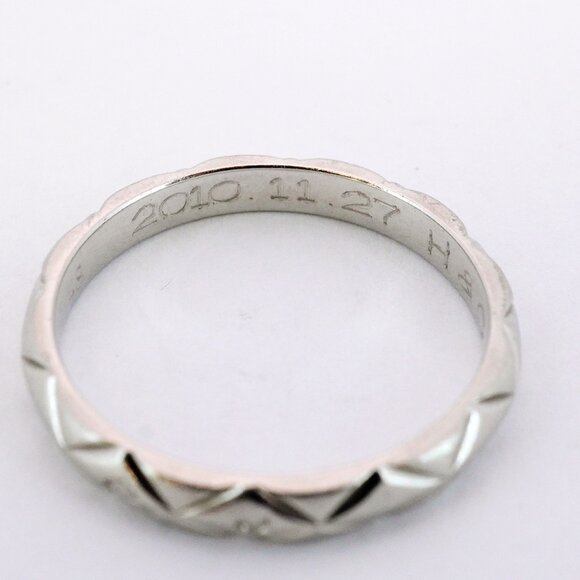 CHANEL Authentic Silver Diamond Ring #48